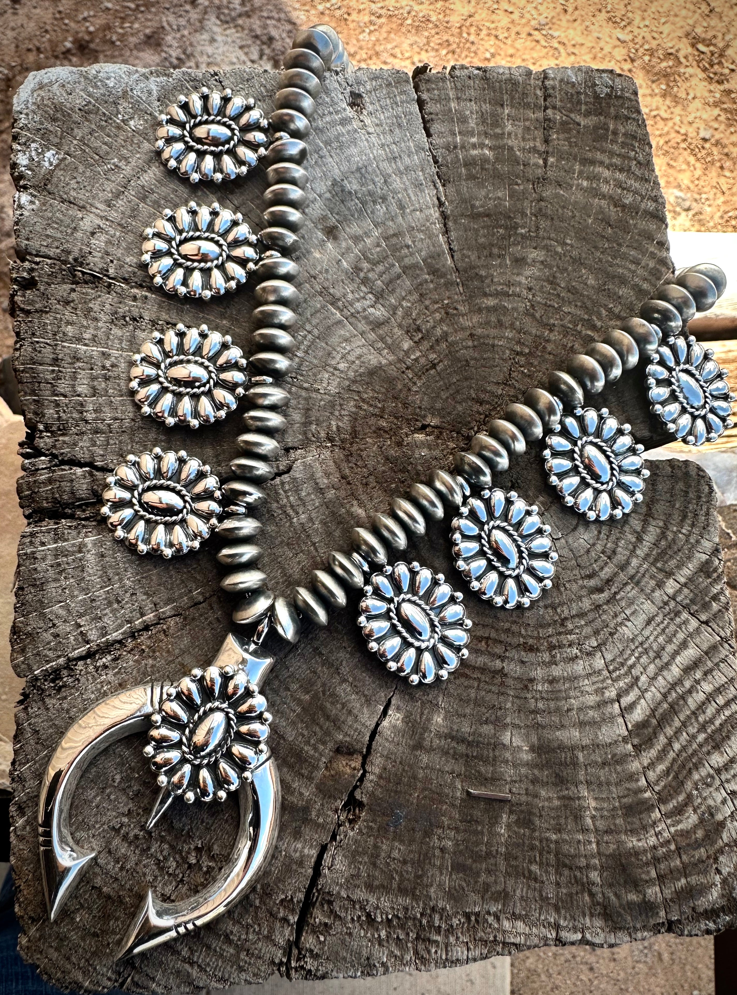 All Silver Cluster Squash Blossom