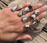 Triangular White Buffalo Ring