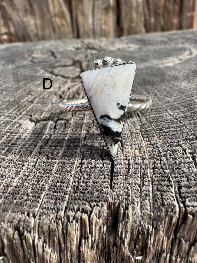 Triangular White Buffalo Ring