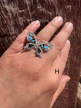 Twisted Silver Butterfly Ring