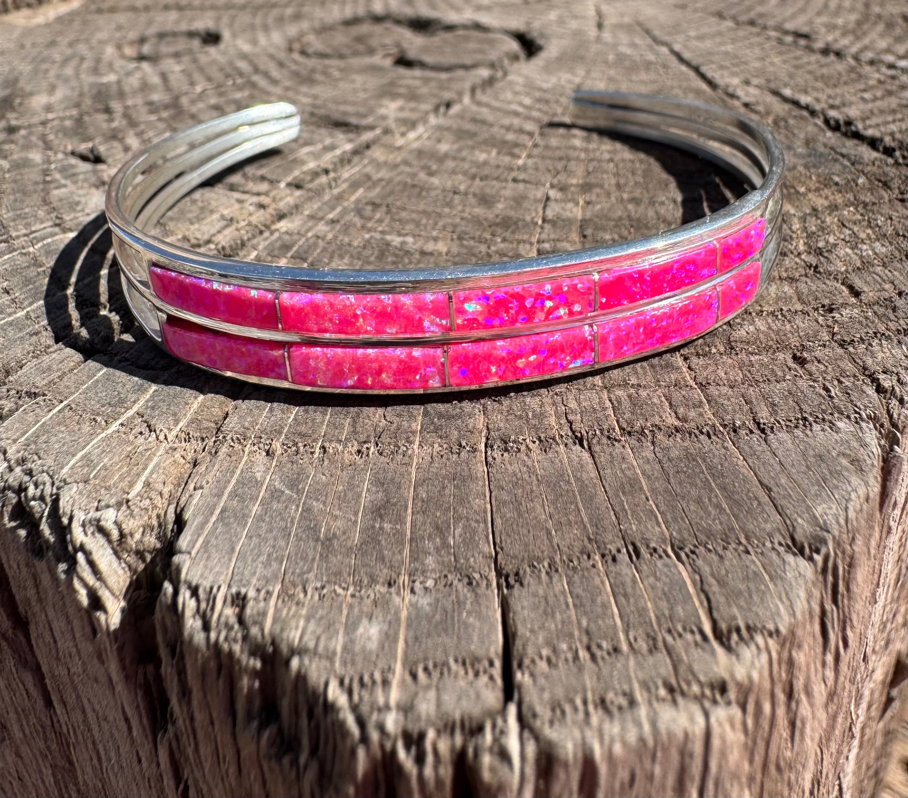 Hot  Pink Opal Barbie Cuff