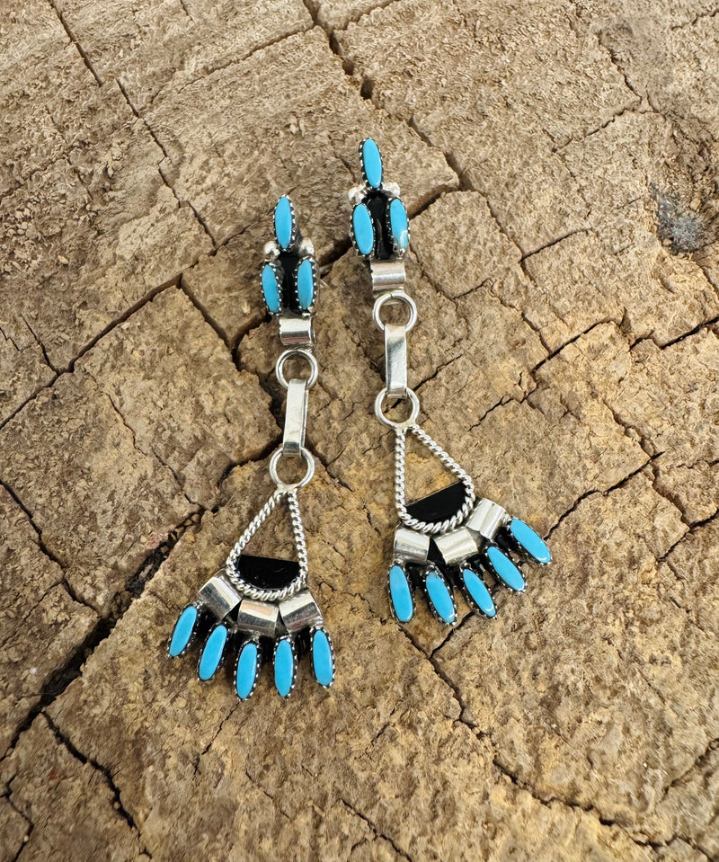 Mini Turquoise Chandelier Earrings