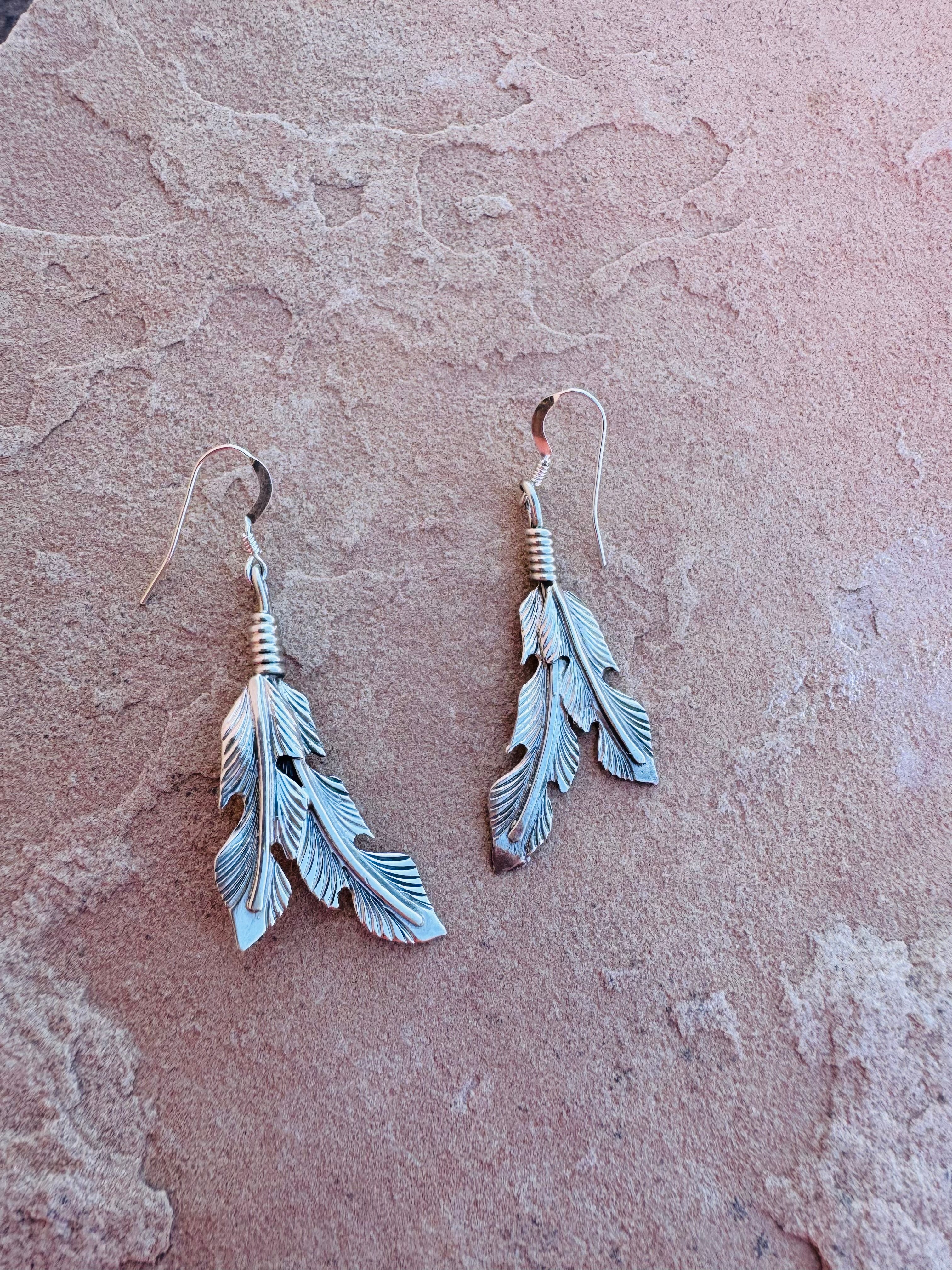 Double Feather Earrings
