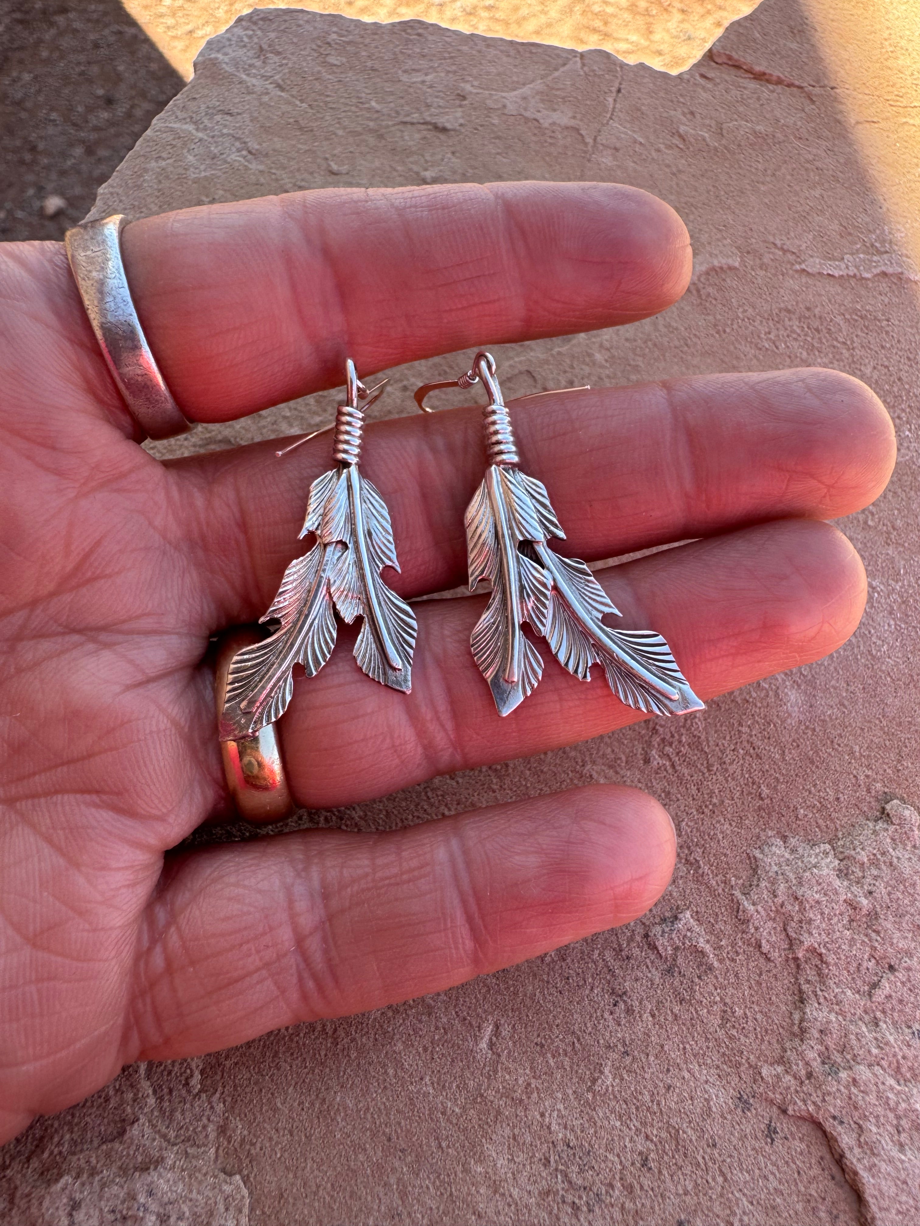 Double Feather Earrings