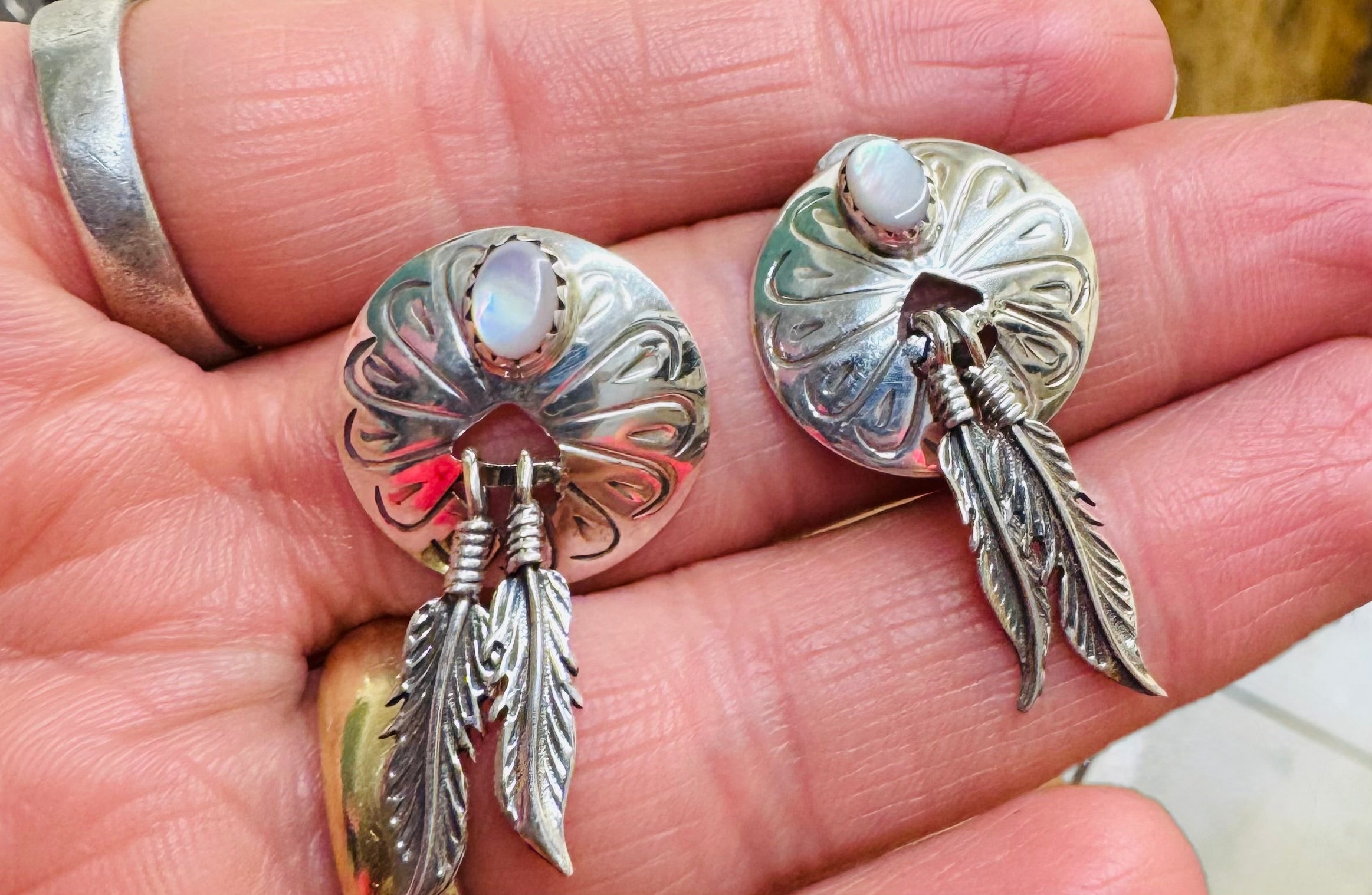 Silver Feather Earrings   Vintage Alert!!