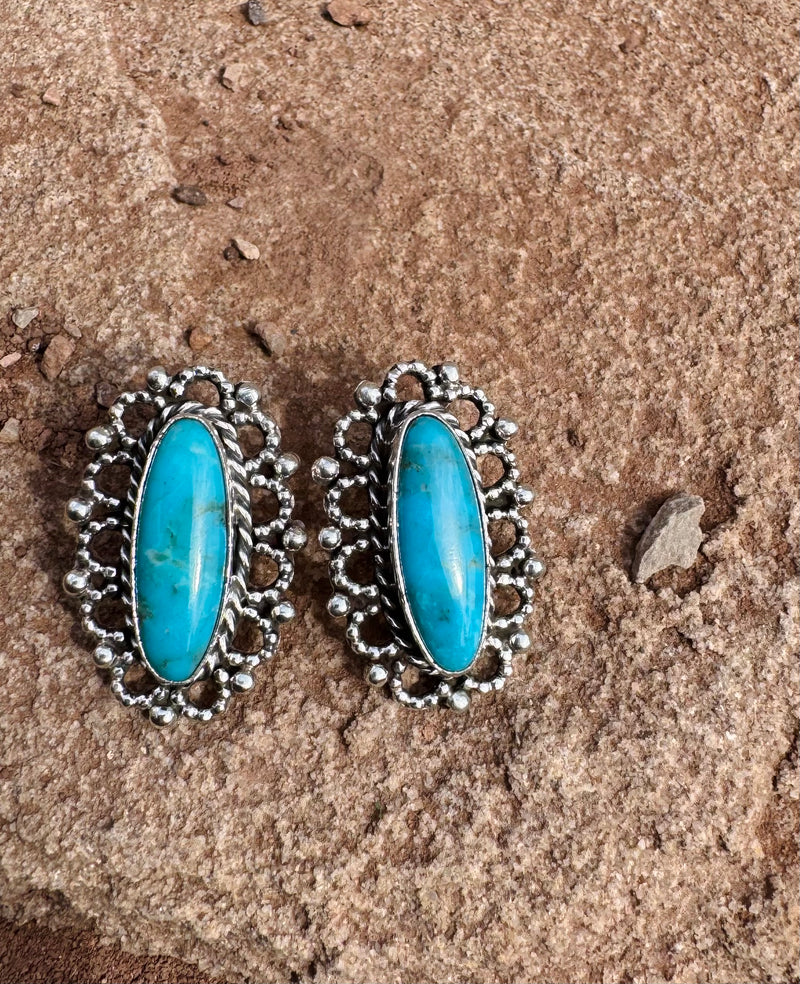 Turquoise Oval Earrings