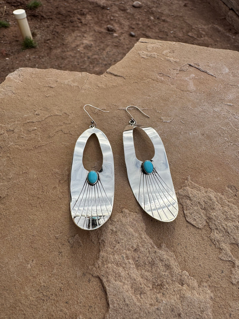 Wavy Silver Earrings