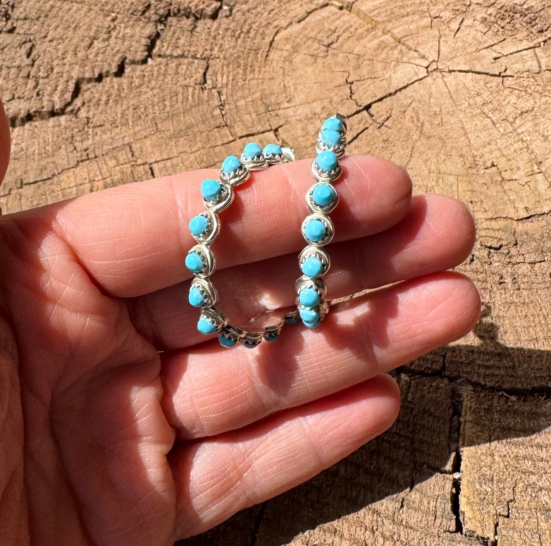 Dotted Turquoise Semi Hoop