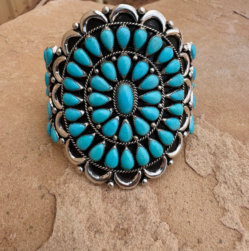 Ceremonial Turquoise Cluster Cuff