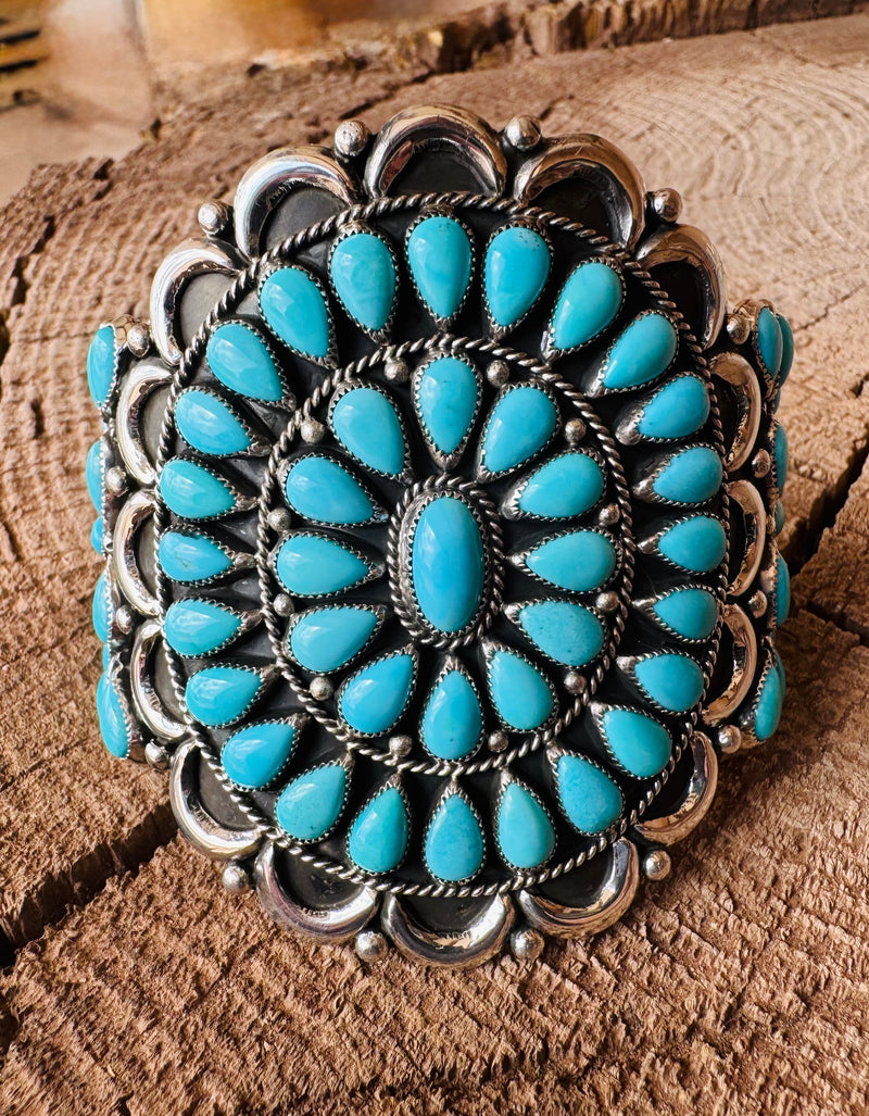 Ceremonial Turquoise Cluster Cuff
