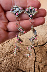 Pink Opal Swirl Earrings