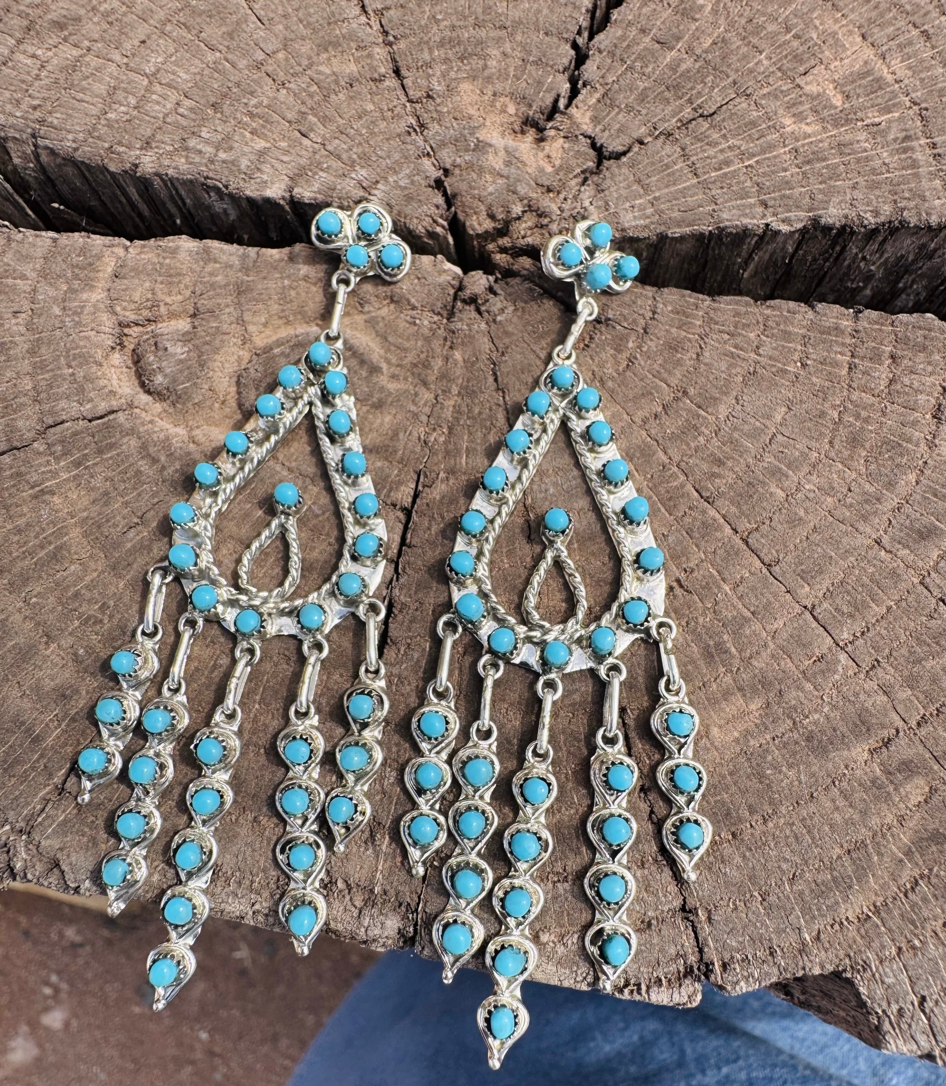 Turquoise Teardrop Dangle Earrings