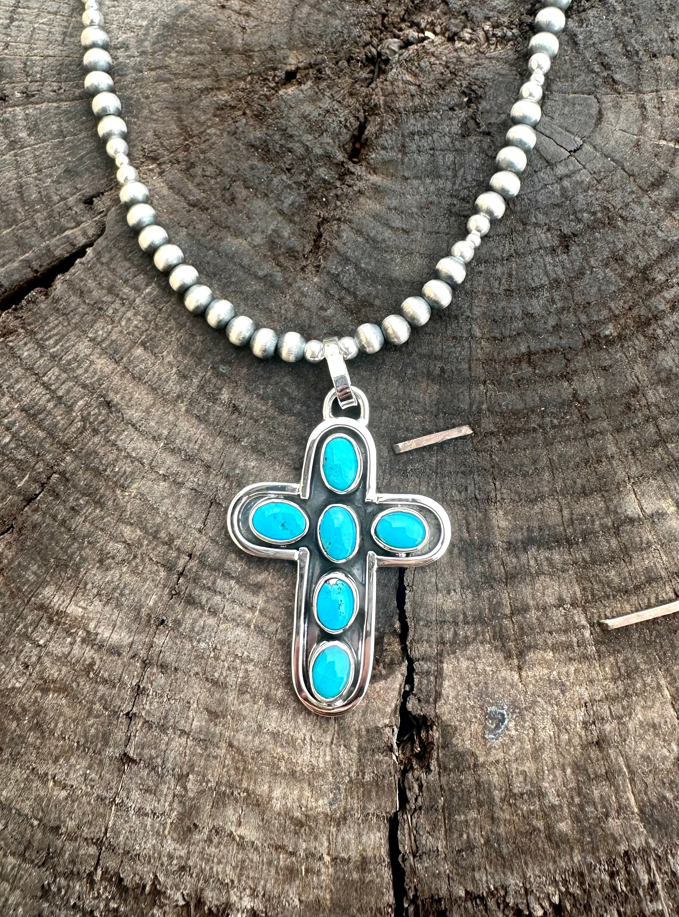 Simple Beauty Five Stone Cross Pendant (Pendant Only)