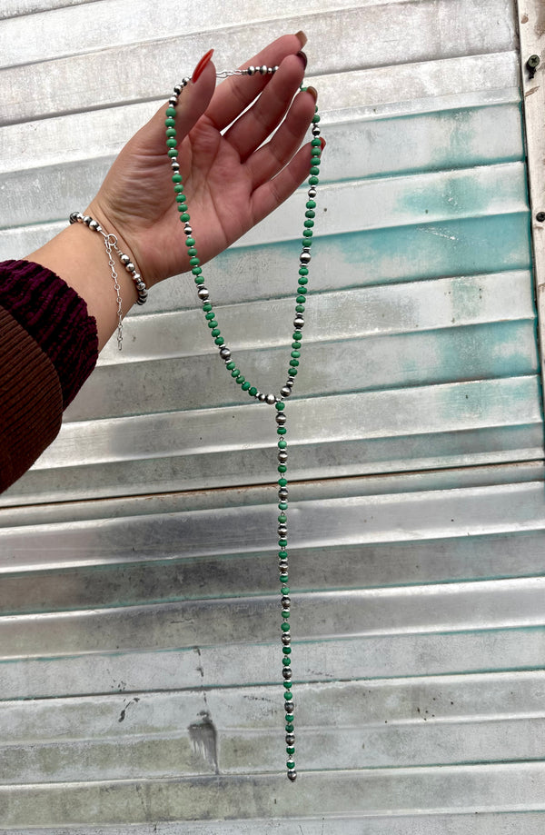 Turquoise Beaded Drop Lariat