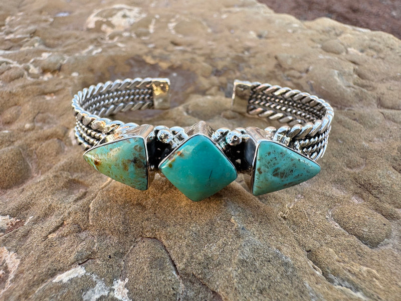 Braided Tri Stone Cuff