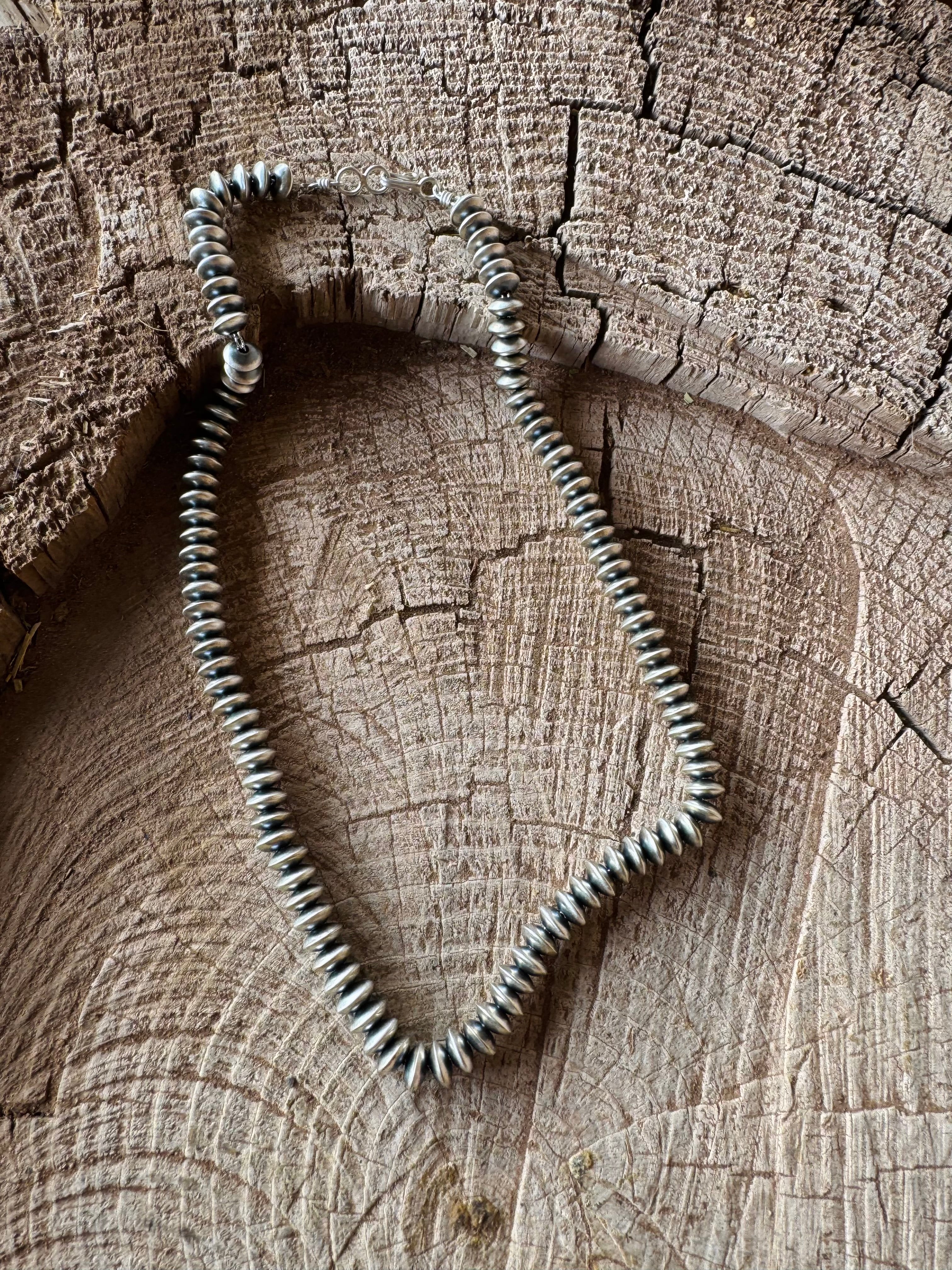 Silver saucer 18 inch Necklace
