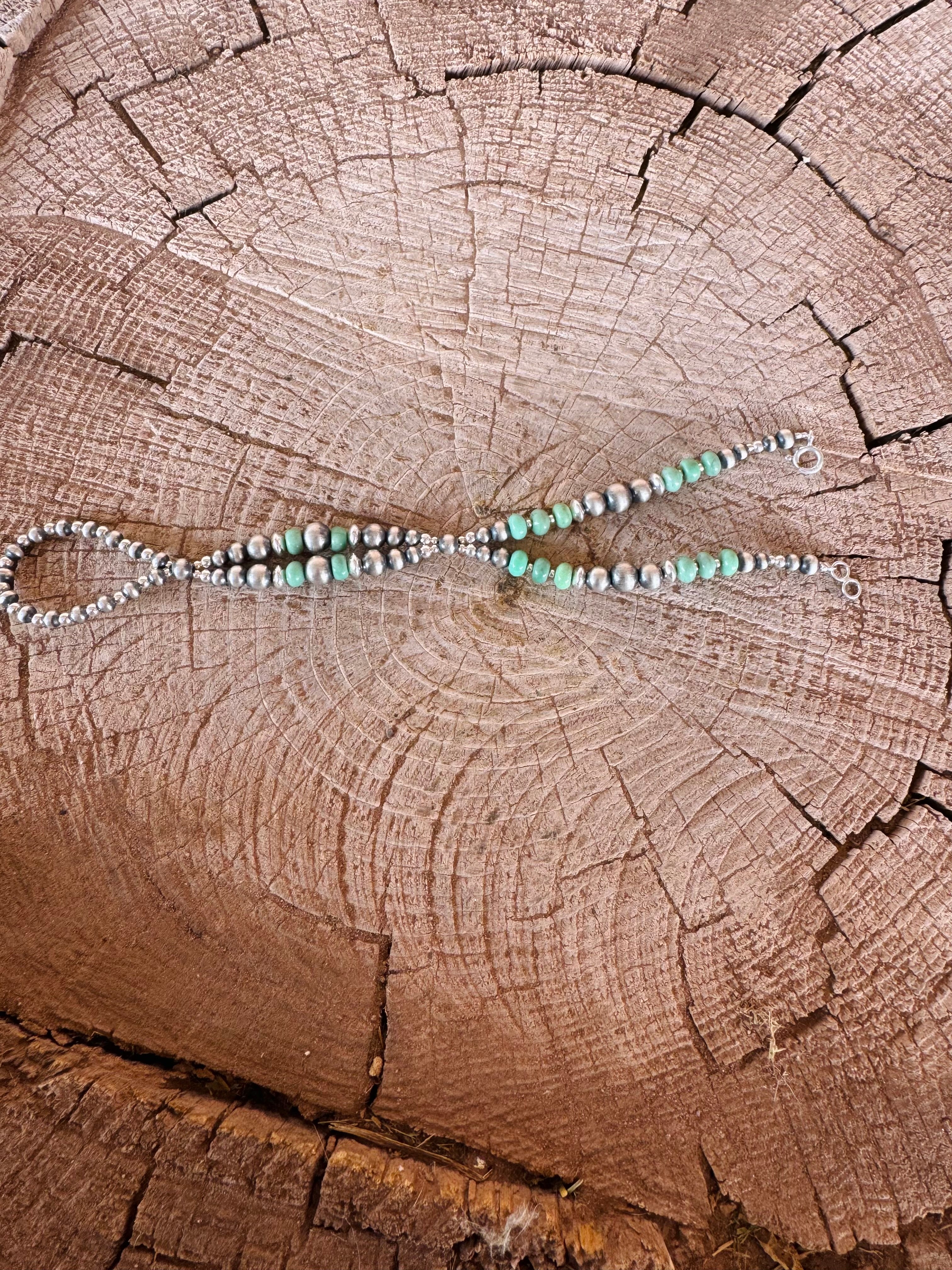 Mexican Green Turquoise Harness Bracelet