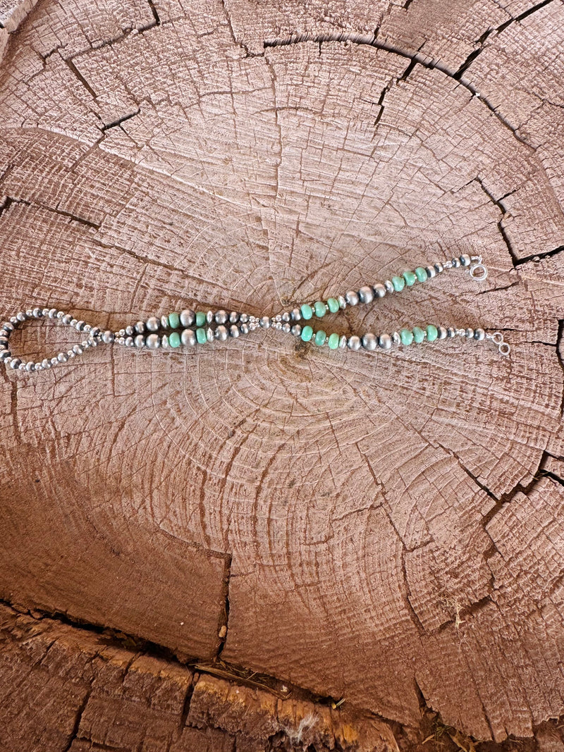 Mexican Green Turquoise Harness Bracelet