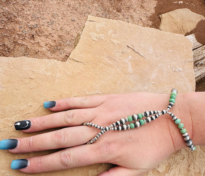 Mexican Green Turquoise Harness Bracelet