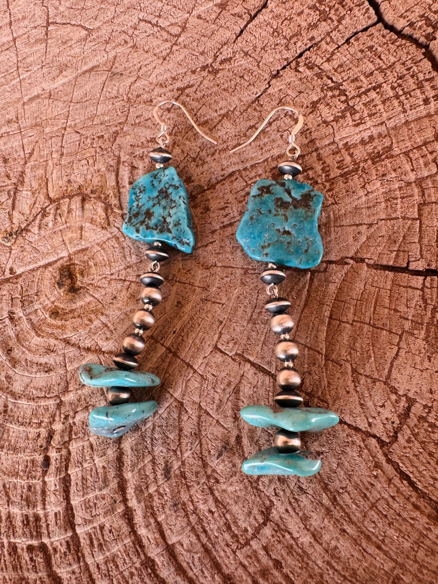 Natural Cut Turquoise Earrings