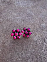Lucky 7 Hot Pink Cultured Opal Cluster Earring