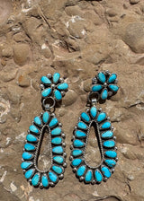 Southwestern  Floral Turquoise Earrings