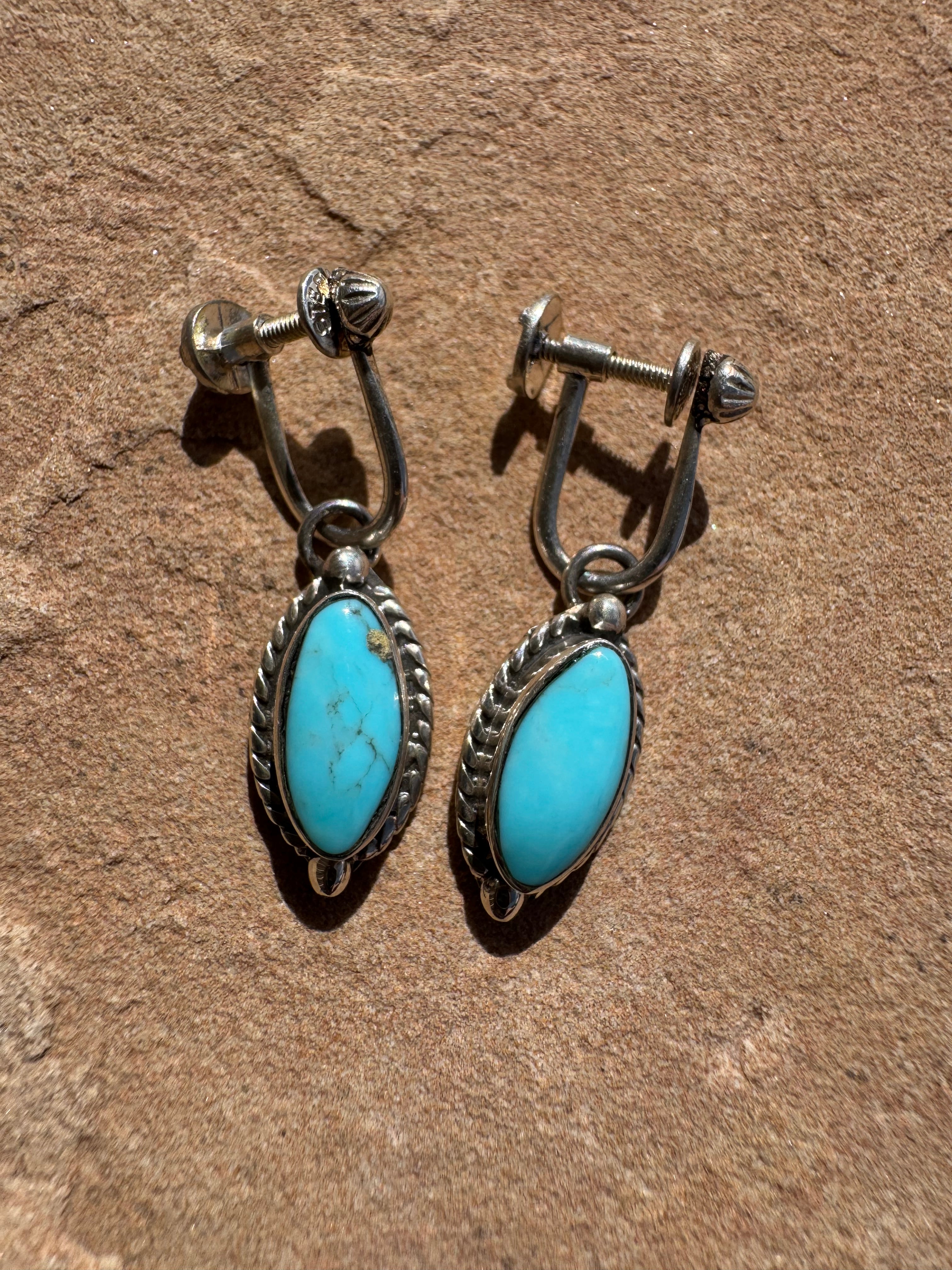 Clip On Turquoise Earrings