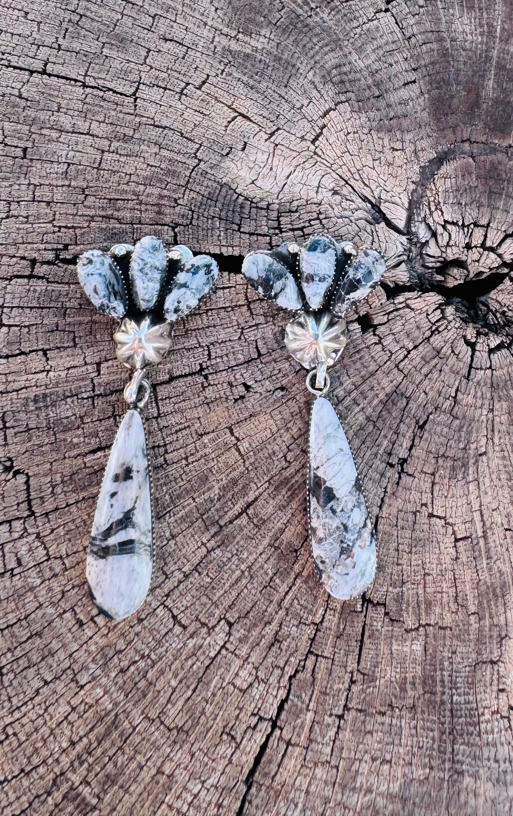 White Buffalo Drop Earring