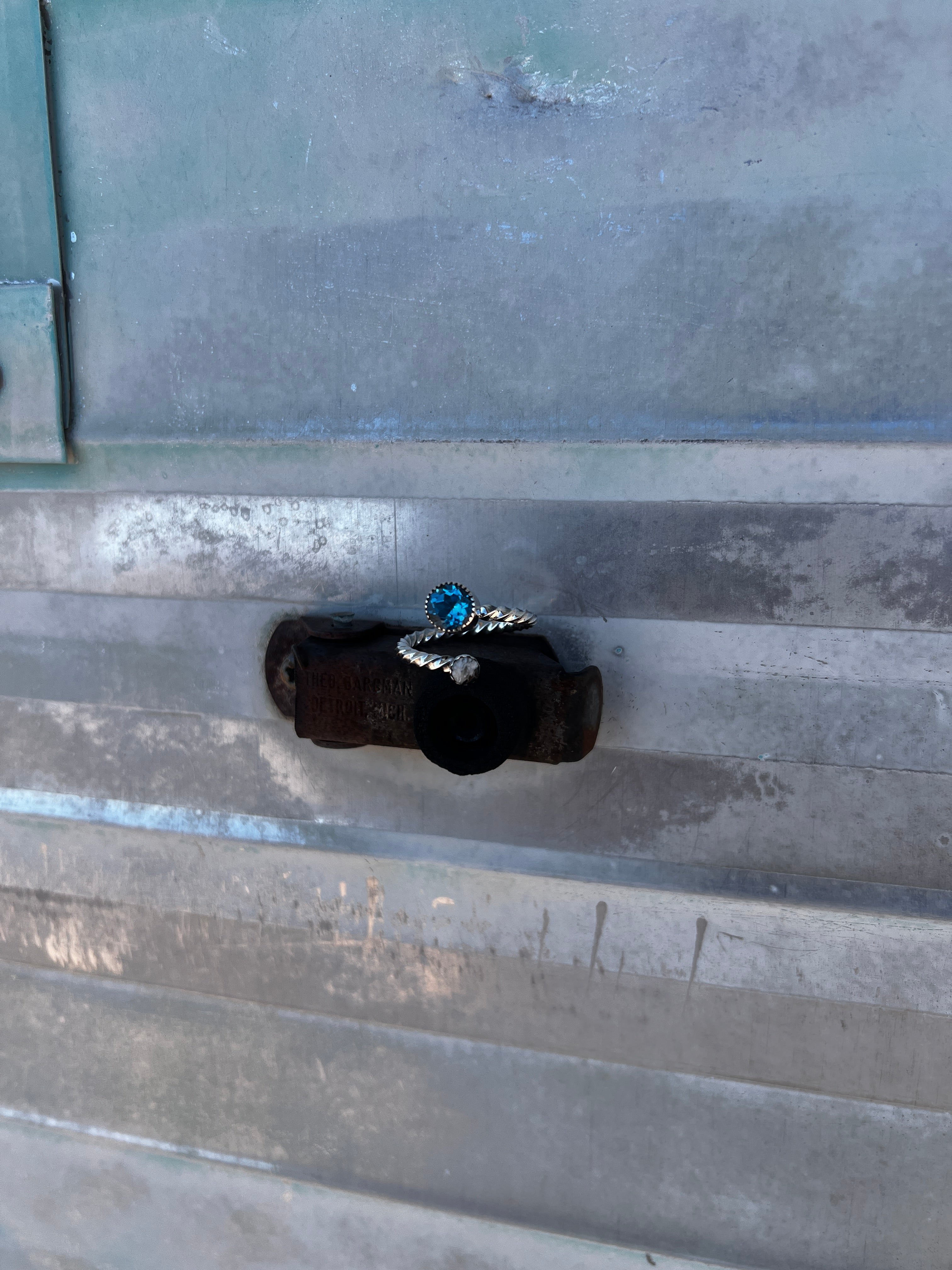 Blue Topaz and White Buffalo Wrap Ring