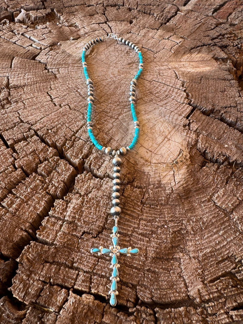 Turquoise Cross Lariat