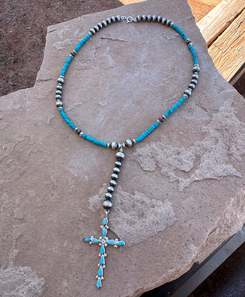 Turquoise Cross Lariat