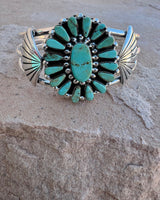 Embellished Tri Band Turquoise Cuff