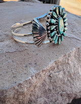Embellished Tri Band Turquoise Cuff