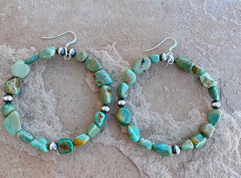 Large Turquoise Hoop Earring