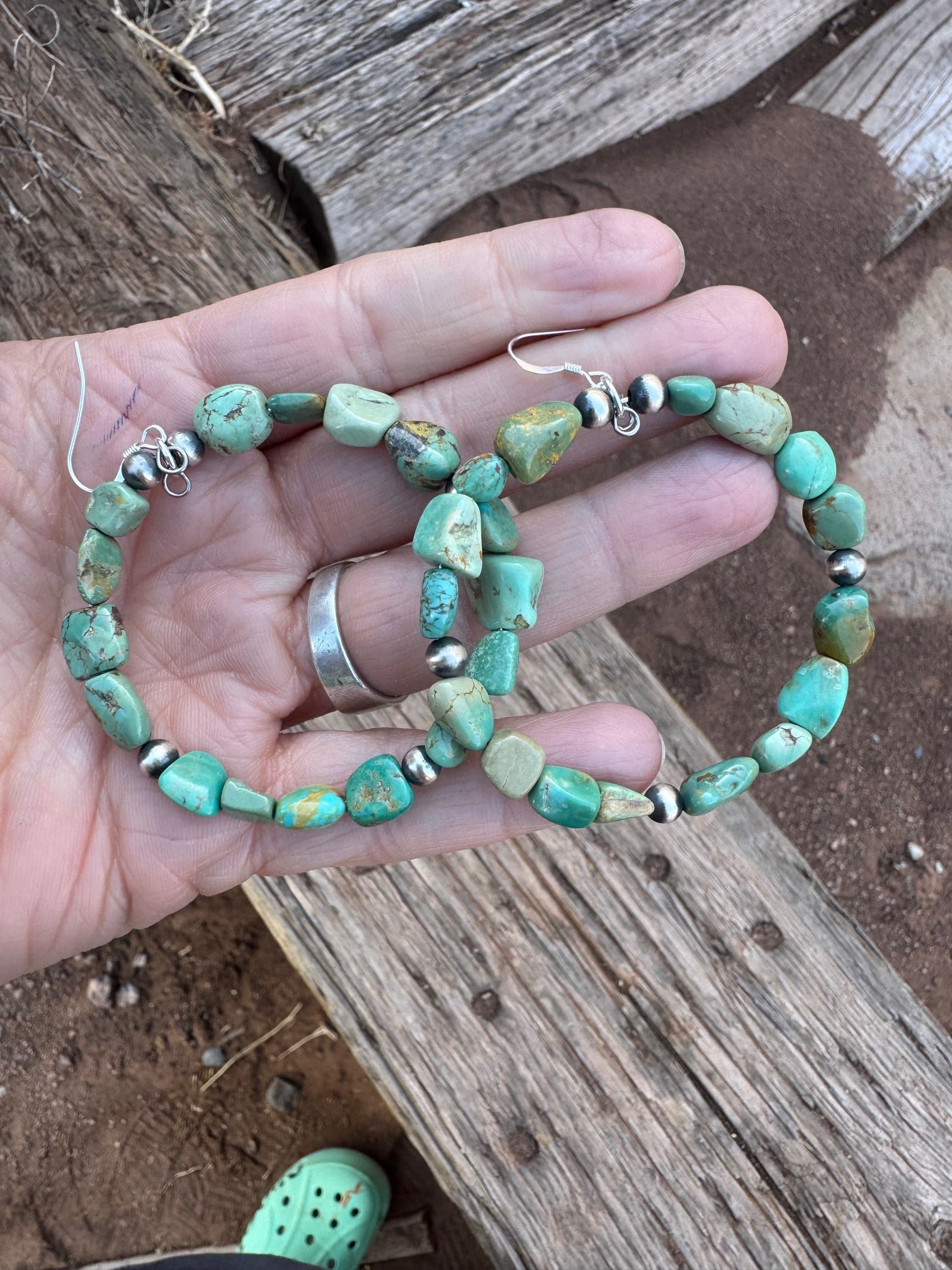 Large Turquoise Hoop Earring