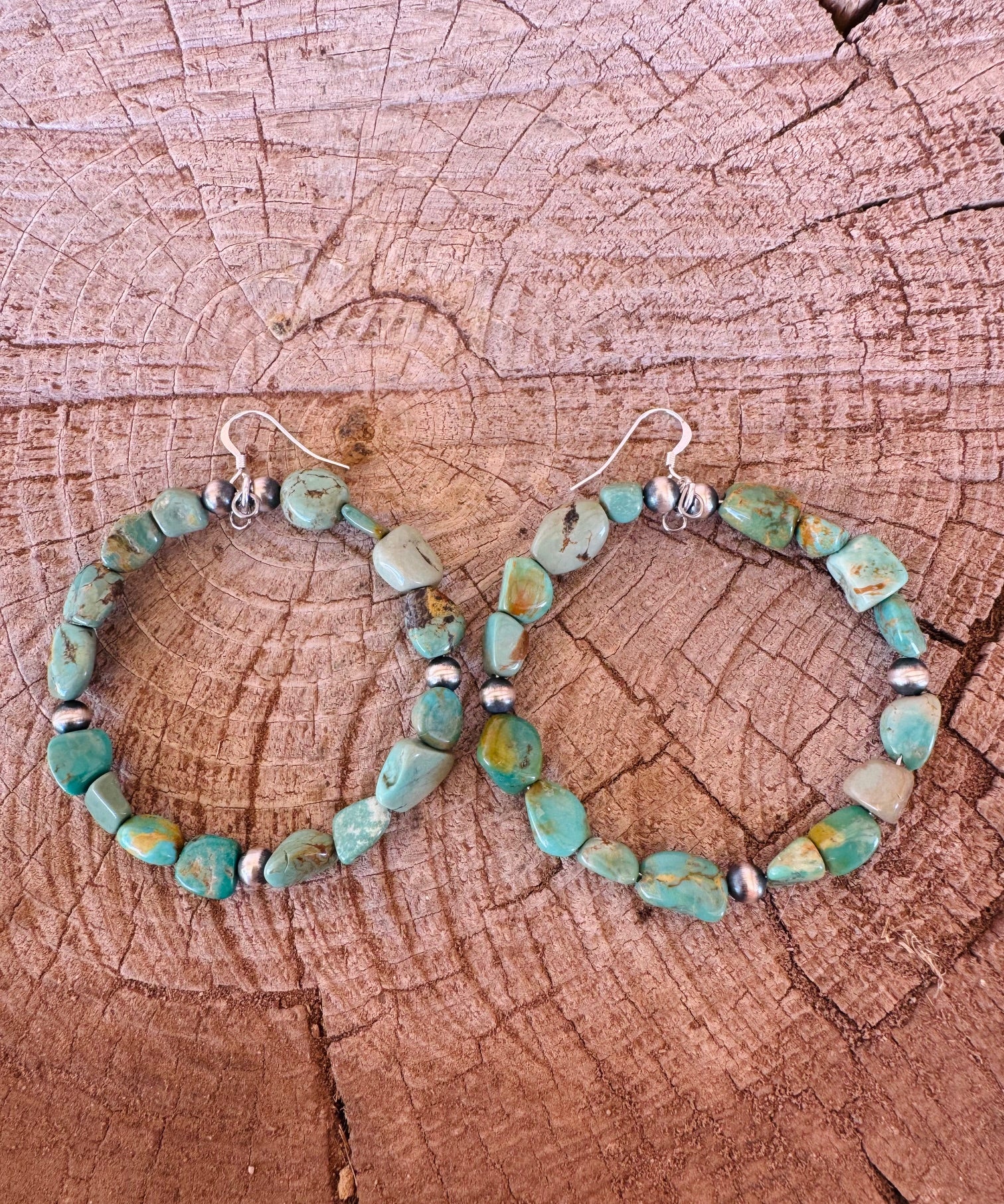 Large Turquoise Hoop Earring