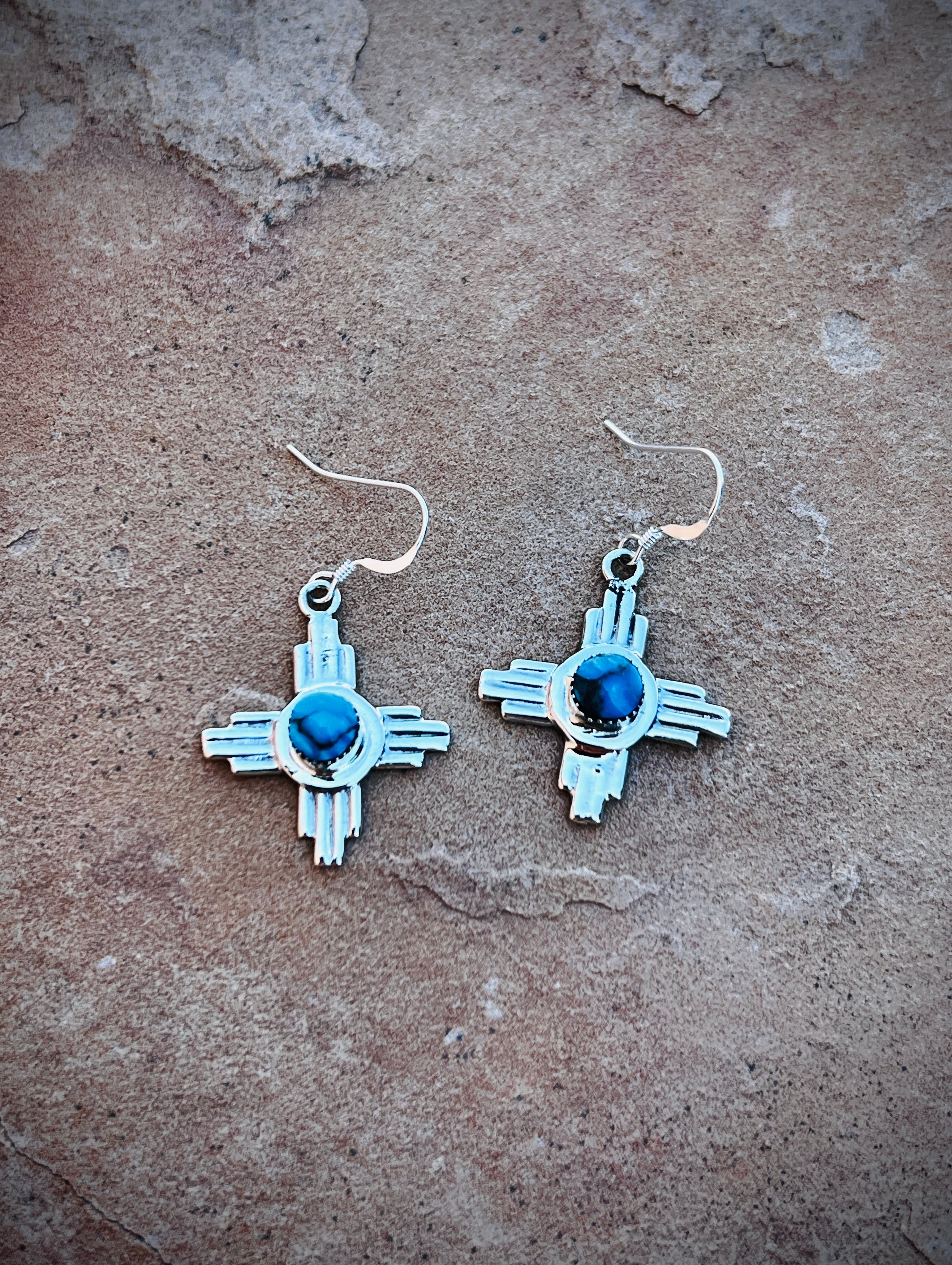 Zia Symbol Turquoise Earrings
