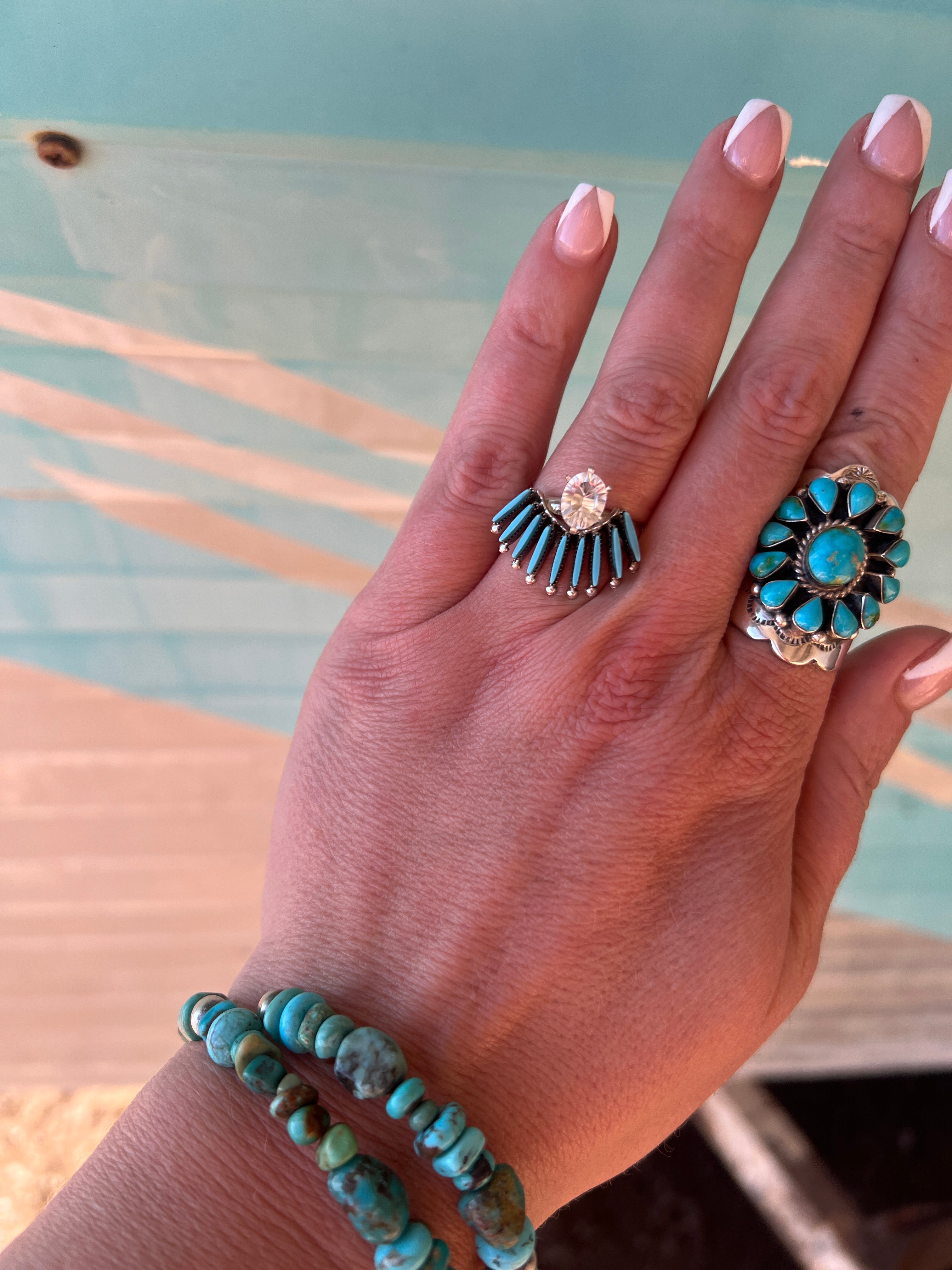 Zuni 9 Stone Ring Stacker