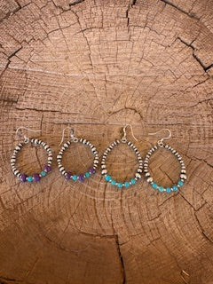 Small Silver Pearl Hoop Earrings