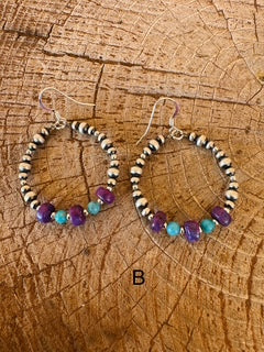 Small Silver Pearl Hoop Earrings