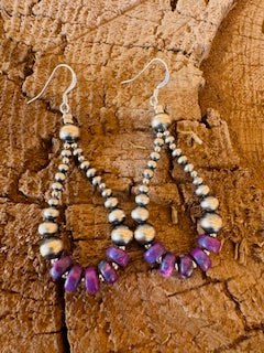 Purple Spiny Oyster Shell Earrings