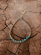 Lustrous Pearls and Turquoise Choker