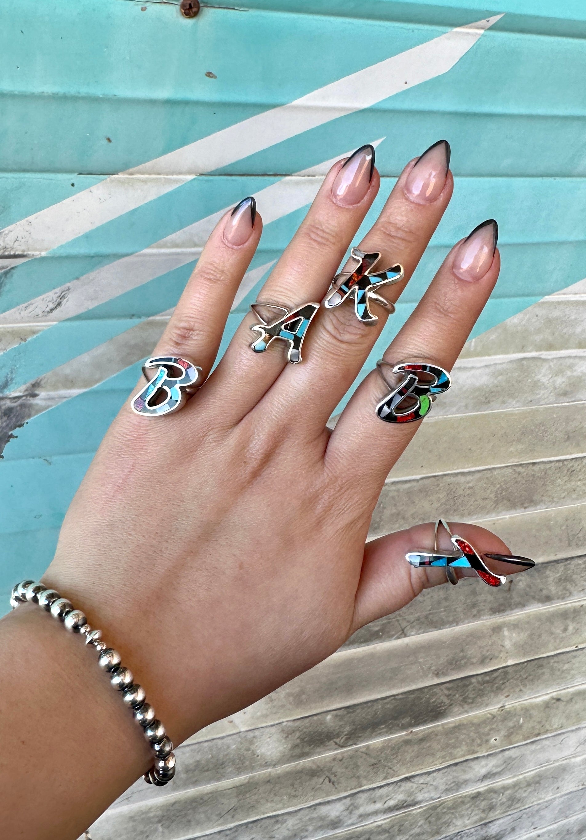 Chaco Initial Multi Color Zuni Rings