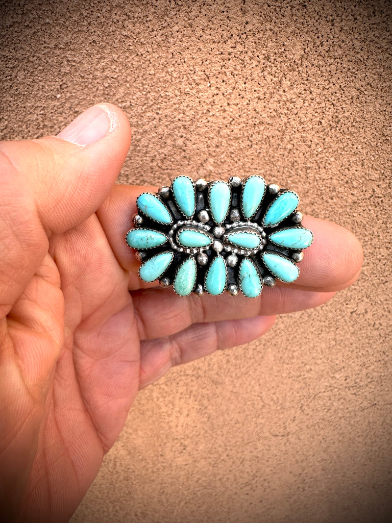 Turquoise Teardrop Cluster Ring