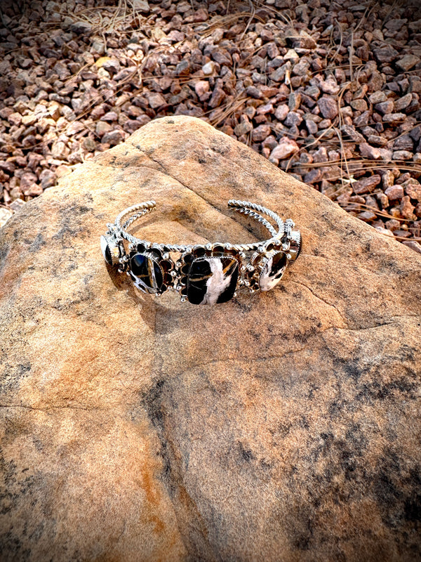 5 Stone White Buffalo Cuff