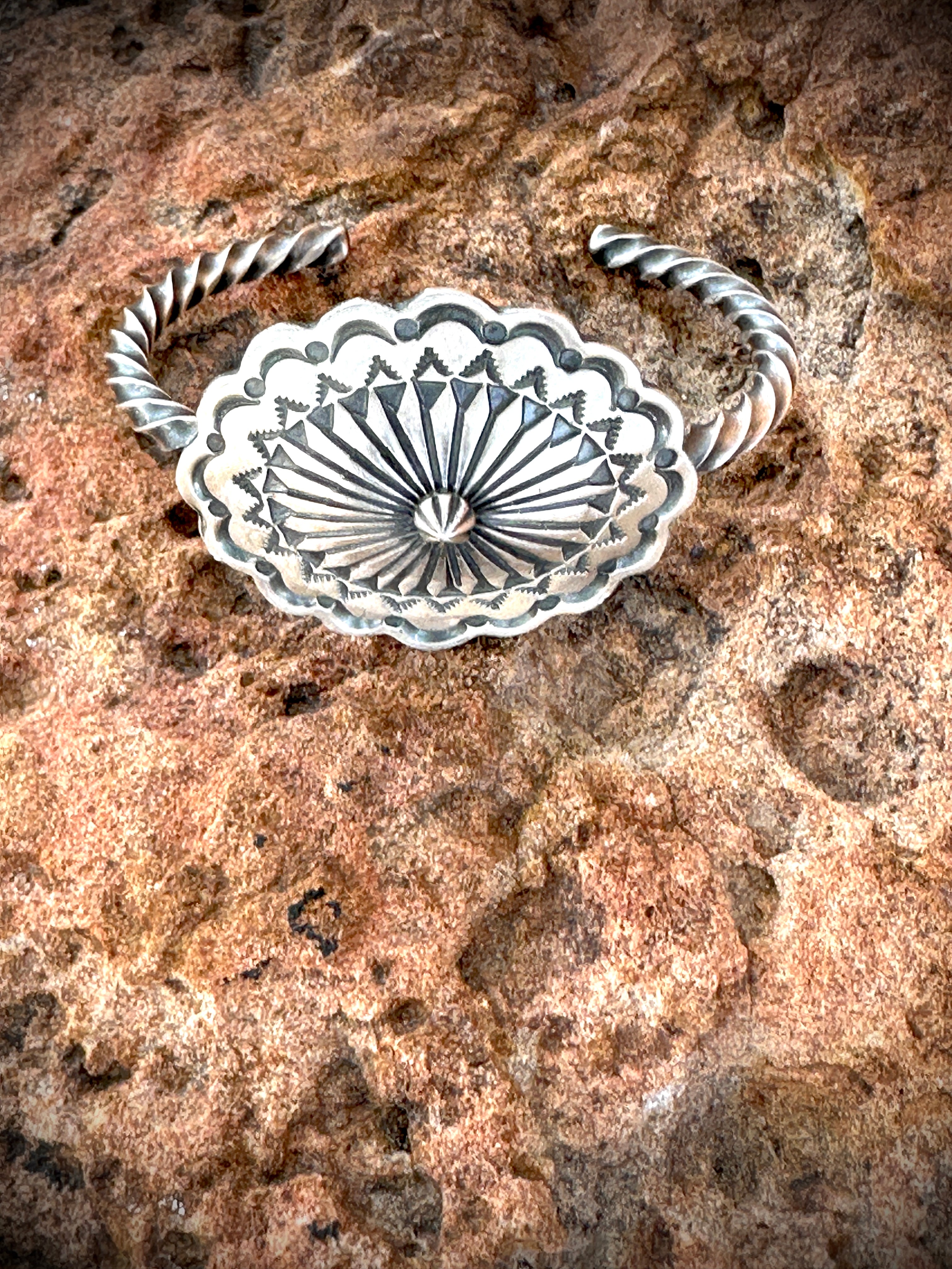 Sterling Silver Concho Cuff