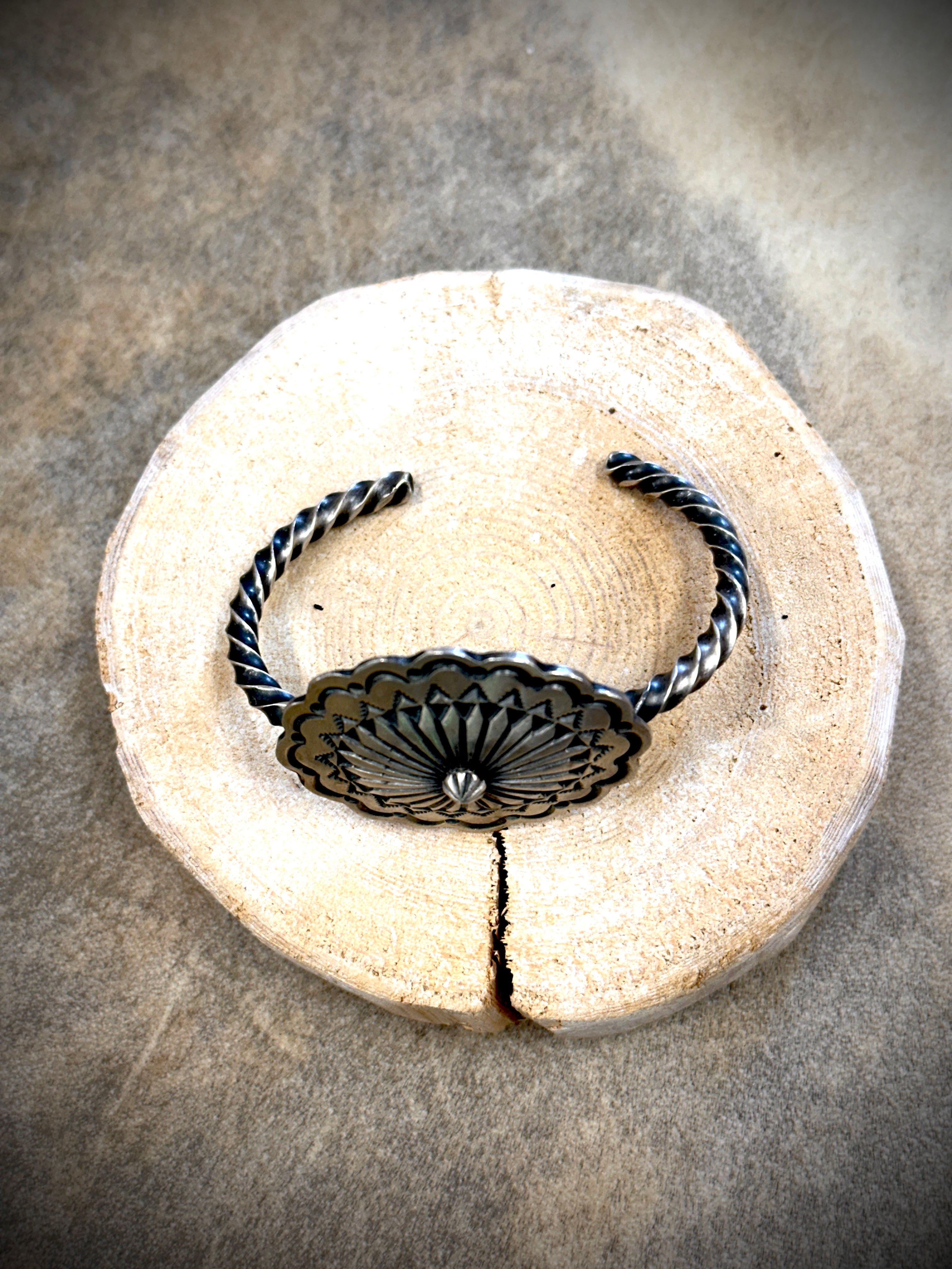 Sterling Silver Concho Cuff