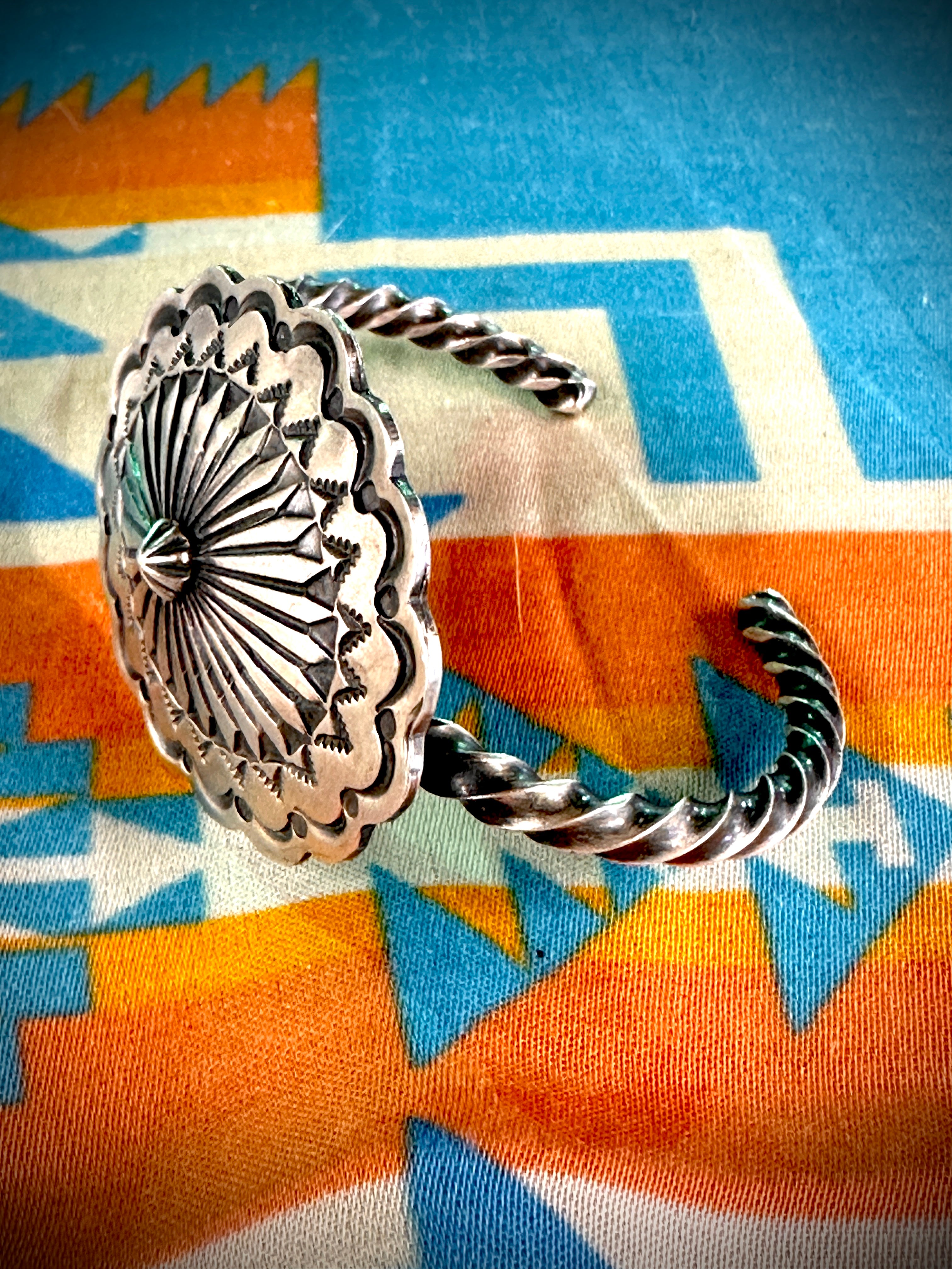 Sterling Silver Concho Cuff