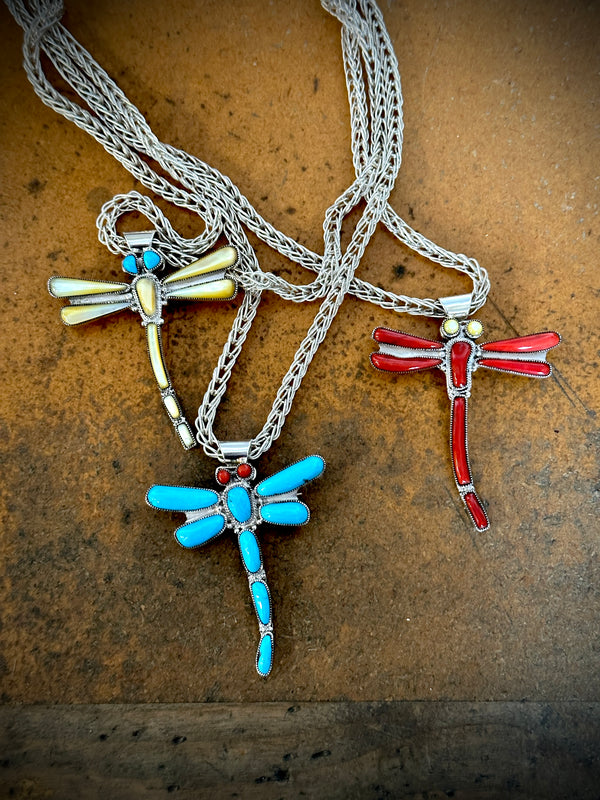 Odonata Dragonfly Pendants on Handmade Chain