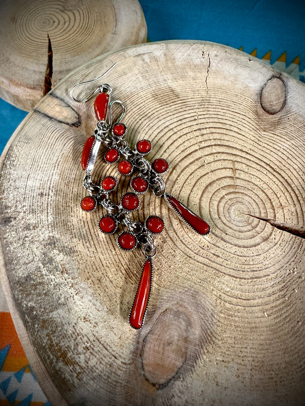 Smokey Gchachu Coral Dangle Earrings